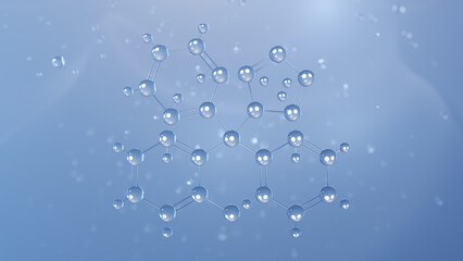 clotrimazole molecular structure, 3d model molecule, antifungal, structural chemical formula view from a microscope