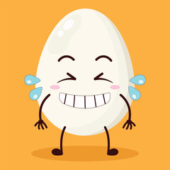 cute pleased expression of egg character