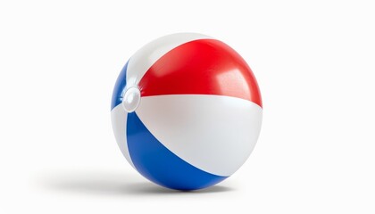 Naklejka premium Sunny Beach Fun: Vibrant Beach Ball Isolated on White Background