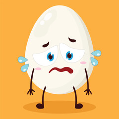 Obraz premium cute depressed expression of egg character