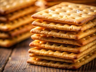 Macro Photography of a Stack of Crackers with Textures and Colors for Food Lovers and Snack Enthusiasts