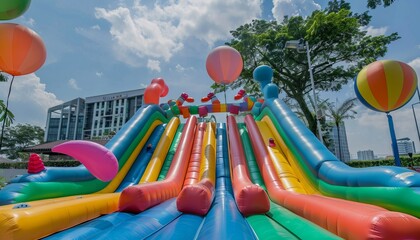The Giant Inflatable Slider Balloon: A Fun Experience for Kids in Bangkok, Thailand
