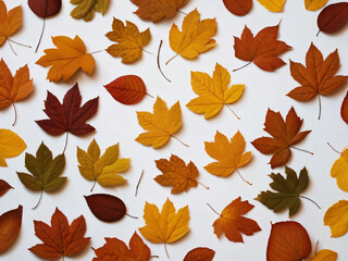 Fototapeta premium The fallen autumn leaves create a stunning, seasonal tapestry.