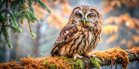Fototapeta premium Majestic Owl in Lush Forest - Wildlife Portrait Photography
