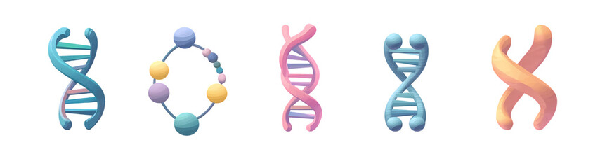 Fototapeta premium 3d Blue Dna Helix Sequence Element isolated