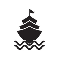 sea ​​ship flat icon vector