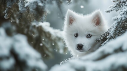 Naklejka premium Hello creature (Animal,Wildlife)surrounded by natural scenery