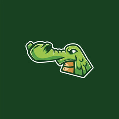 Funny Mascot Animal Crocodile Illustration Creative Design Template Logo