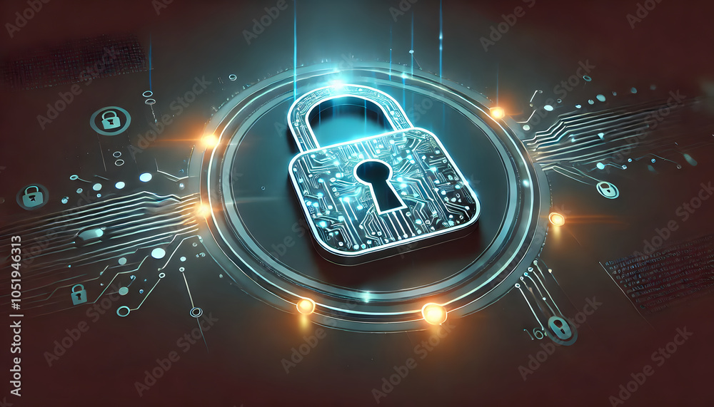 Poster securing the future embracing digital locks and cyber protection technologies