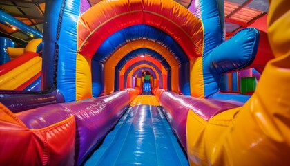 Jumping Fun: A Giant Inflatable Bouncy Castle for Kids! -ar 7:4