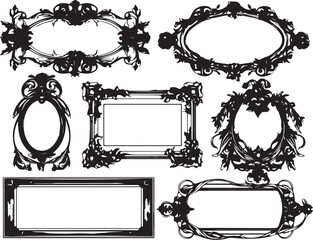 Set frames. Hand drawn vector illustration