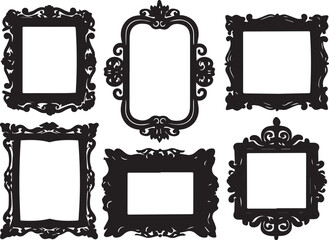 Set frames. Hand drawn vector illustration