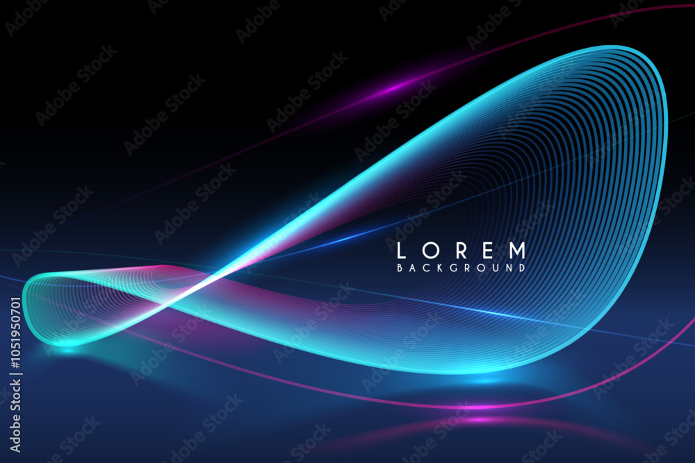 Wall mural neon lines in infinity sign