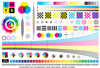 An Illustration of CMYK Print Test Calibration Sheet for Accurate Color Printing