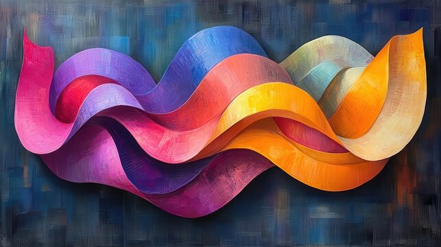 a lively, swirling ribbon in neon colors, capturing the essence of celebration, movement, and creativity, set against a contrasting backdrop that enhances its vibrancy