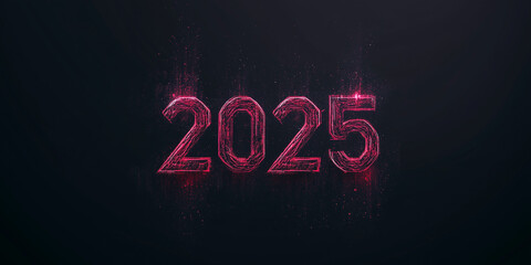 Glowing Geometric 2025 in Abstract Digital Style