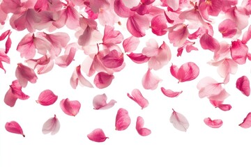 Pink petals falling gracefully