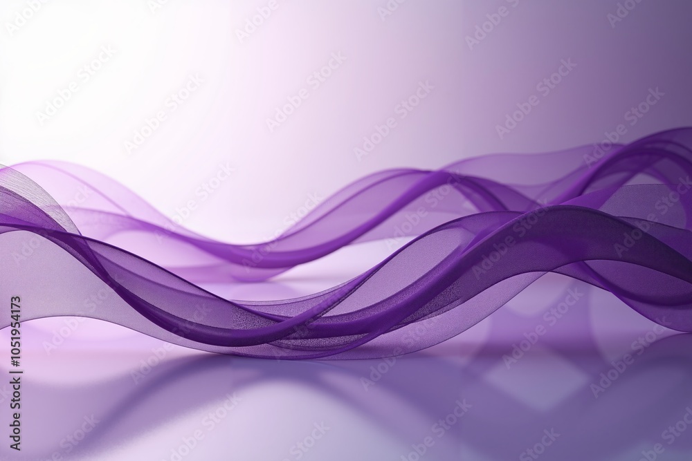 Fototapete smooth flowing purple and pink abstract shapes creating a sense of movement and fluidity against a soft gradient white background