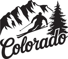 Fototapeta premium Colorado Retro Typography Vector Graphic