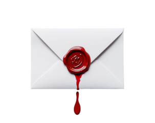 Elegant love letter with red wax seal and drip