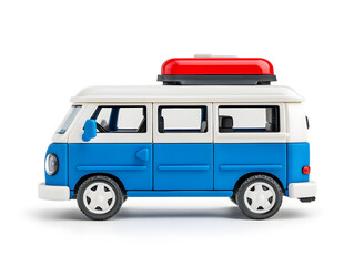 3d camper van for trip isolated on white background. Camper Van Isolated