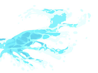 爽やかな青い波　イラスト素材　水