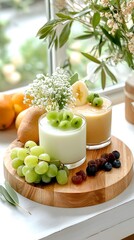 Delicious Smoothies with Fresh Fruit.