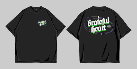 Naklejka premium Design oversize streetwear grateful heart