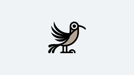 Obraz premium Elegant Black Silhouette Logo of a Flying Bird 