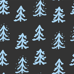 Fototapeta premium Vector. Christmas and New Year seamless pattern. Abstract hand drawn scandinavian ornament. Minimalism snow pattern for branding, cover, wrapping paper, advertising and typographic products.