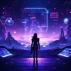 artificial intelligence concept design with futuristic look