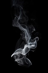 Obraz premium Light incense smoke black black background monochrome.