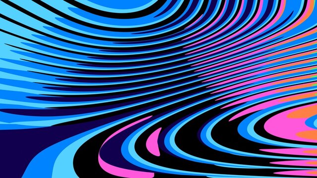 Fototapeta Abstract background featuring dynamic, curving lines in shades of blue and neon accents. A flowing, wave-like pattern with vibrant, high-contrast visual appeal.