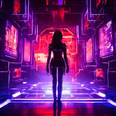 artificial intelligence concept design with futuristic look