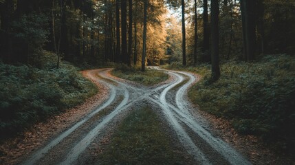 Fototapeta premium two paths, critical decision point between two systematically different future options generative ai