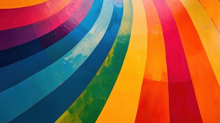 Fototapeta premium Colorful abstract mural with vibrant rainbow stripes