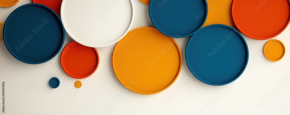 Sticker Abstract Colorful Circles Background.