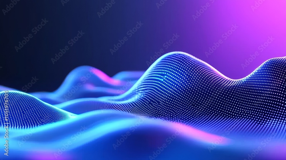 Aufkleber conceptual abstract wave background with blue light digital effects