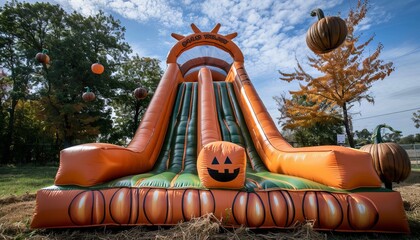 Jumping into Fall: The Ultimate Bounce Slide Adventure at the Pumpkin Patch