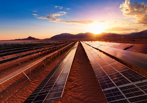 Sonnenenergie oder Solaranlage in der W&uuml;ste 