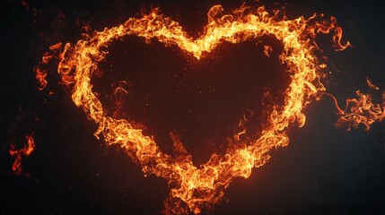 Heart shaped fire frame generative ai