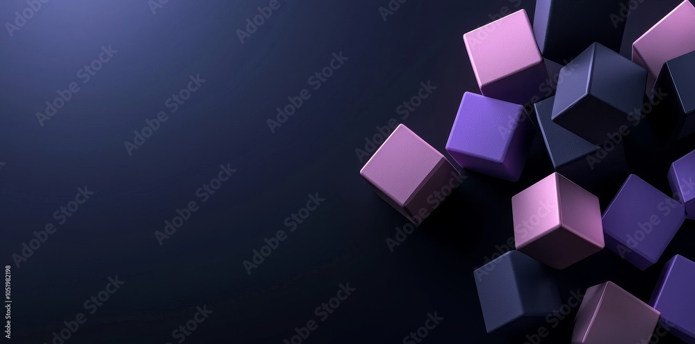 Poster 3d digital hexagon background - stock