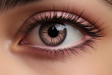 Obraz premium Fake lashes cosmetics brown skin.