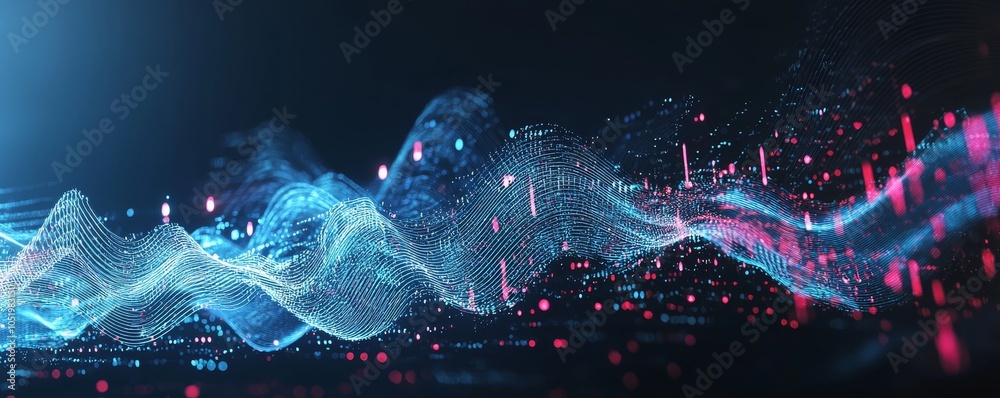 Poster abstract digital background. suitable for technological processes, neural networks, stock, digital s