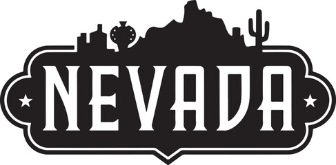 Fototapeta premium Nevada Retro Typography Sign