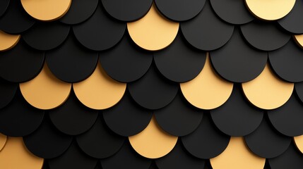 Elegant black and gold scalloped pattern a modern design element for creative projects and interior aesthetics