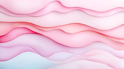 Obraz premium Soft waves of serene colors an abstract exploration of flowing textures in light shades of pink and blue