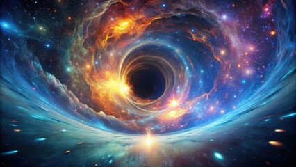 Obraz premium Infinite possibilities of time and space illustrated through a mesmerizing wormhole journey