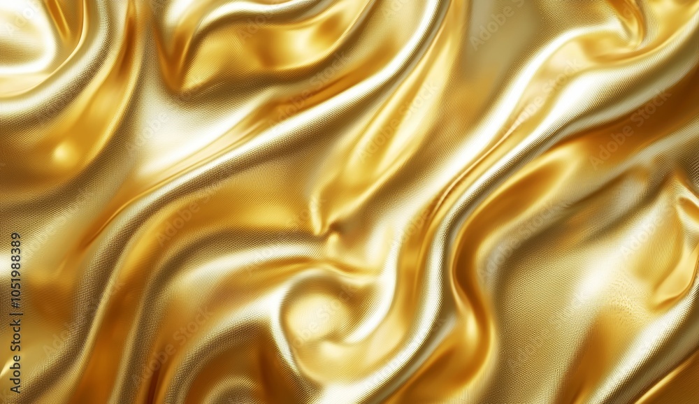 Poster 3d abstract background with flowing liquid gold texture seamless golden texture