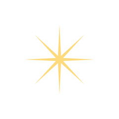 Shine or sparkle. Sparkling star in yellow color on transparent background. Sparkle star icons. Shine icon. Star sparkle doodles. SVG